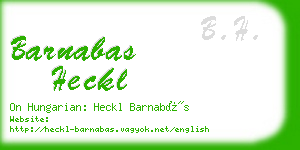 barnabas heckl business card